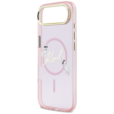 Etui Karl Lagerfeld IML Choupettes Karl  Script Logo MagSafe do iPhone Air różowy