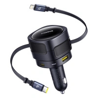 BASEUS ŁADOWARKA SAMOCHODOWA 90W 2X USB-C DO TELEFONÓW Z KABLEM USB-C