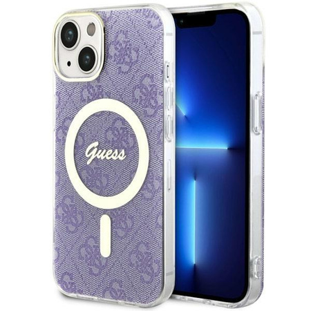 Etui Guess GUHMP14SH4STU na iPhone 14 purpurowy/purple hardcase 4G MagSafe