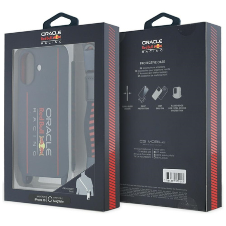 Red Bull RBHMP16S24SISOLRV iPhone 16     6.1" hardcase Silicone Strap and Vertical Logo MagSafe granatowy