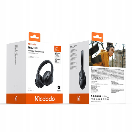 MCDODO SŁUCHAWKI BEZPRZEWODOWE NAUSZNE BLUETOOTH Z MIKROFONEM ENC CZARNE