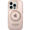 Etui Guess GUHMP14XHTCMP na iPhone 14 Pro Max - różowe Gold Outline Translucent MagSafe