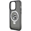 Etui Karl Lagerfeld Ring Stand Karl&Choupettte MagSafe do iPhone 15 Pro Max - czarne