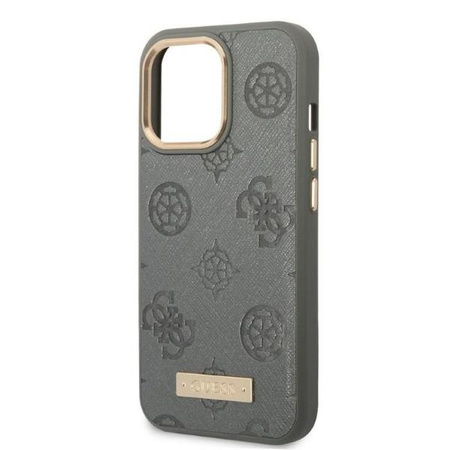 Guess GUHMP13LSAPSTG iPhone 13 Pro / 13 6,1" szary/grey hardcase Peony Logo Plate MagSafe