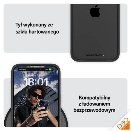 Etui PanzerGlass ClearCase na iPhone 15 Pro Max z certyfikatem Military Grade - przezroczysto-czarne