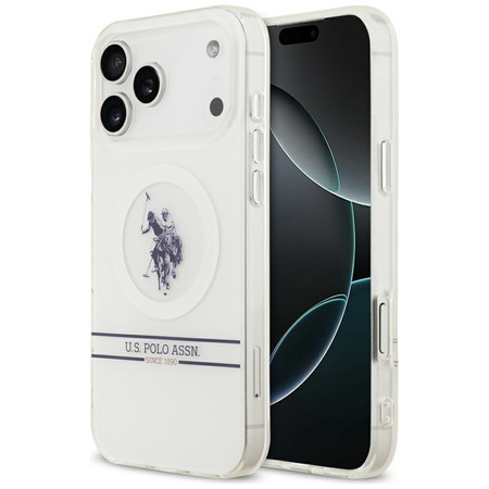 U.S. POLO ASSN. ETUI DH AND BOTTOM STRIPE LOGO DO MAGSAFE IPHONE 17 PRO