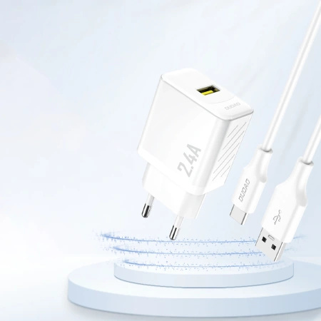 DUDAO ŁADOWARKA SIECIOWA A23 2.4A USB-A DO TELEFONÓW TABLETÓW Z PORTEM USB