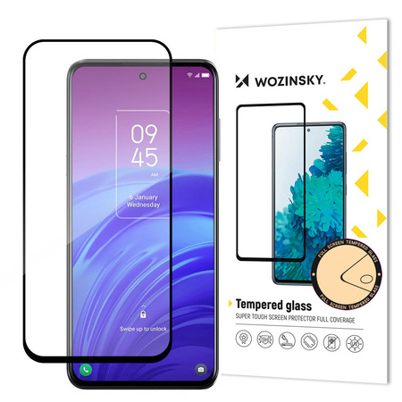 Wozinsky super wytrzymałe szkło hartowane Full Glue na cały ekran z ramką Case Friendly Motorola Moto G22 czarny