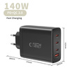 TECH-PROTECT NC140W-GAN 4-PORT NETWORK CHARGER PD 140W / QC3.0 BLACK