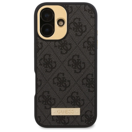 Guess GUHMP16SU4GPRK iPhone 16 6.1 czarny/black hardcase 4G Logo Plate MagSafe