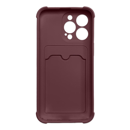 Card Armor Case etui pokrowiec do Xiaomi Redmi 10X 4G / Xiaomi Redmi Note 9 portfel na kartę silikonowe pancerne etui Air Bag malinowy