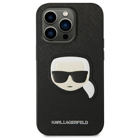 Karl Lagerfeld KLHCP14LSAPKHK iPhone 14 Pro 6,1" czarny/black hardcase Saffiano Karl`s Head Patch