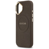Etui Guess Peony Hot Stamp MagSafe do    iPhone 17 brązowy