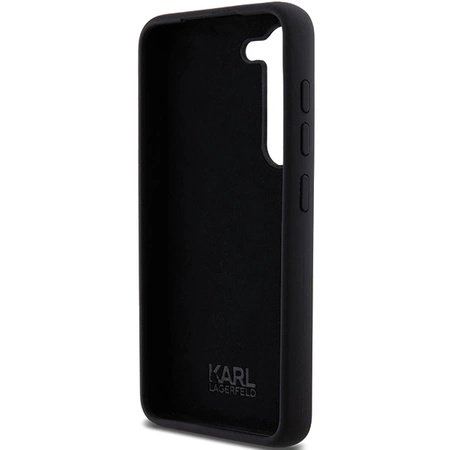Etui Karl Lagerfeld Silicone Choupette Metal Pin na Samsung Galaxy S23 - czarne