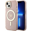 Etui Guess GUHMP14MHCMCGP na iPhone 14 Plus 6.7" - różowe Glitter Gold MagSafe