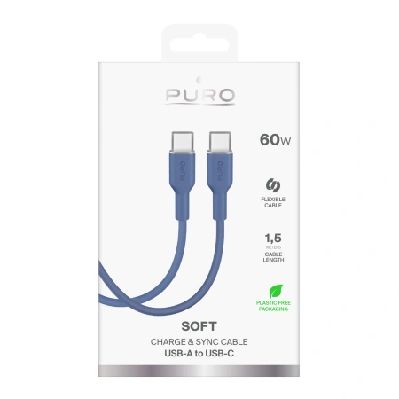 Kabel Puro ICON USB-C - USB-C 1,5m - niebieski