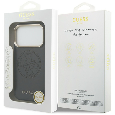 Etui Guess Perforated 4G MagSafe do      iPhone 17 Pro Max czarny