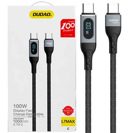 Dudao kabel USB Typ C - USB Typ C szybkie ładowanie PD 100W 1m czarny (L7MaxC)