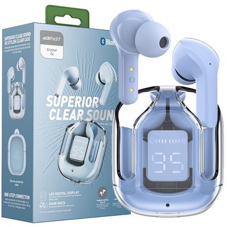Acefast dokanałowe słuchawki bezprzewodowe TWS Bluetooth jasnoniebieski (T6 ice blue)