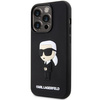 Etui Karl Lagerfeld KLHCP14L3DRKINK na iPhone 14 Pro - czarne Rubber Ikonik 3D