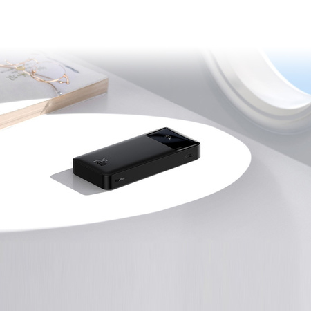 Baseus Bipow powerbank z szybkim ładowaniem 30000mAh 20W czarny (Overseas Edition) + kabel USB-A - Micro USB 0.25m czarny (PPBD050401)