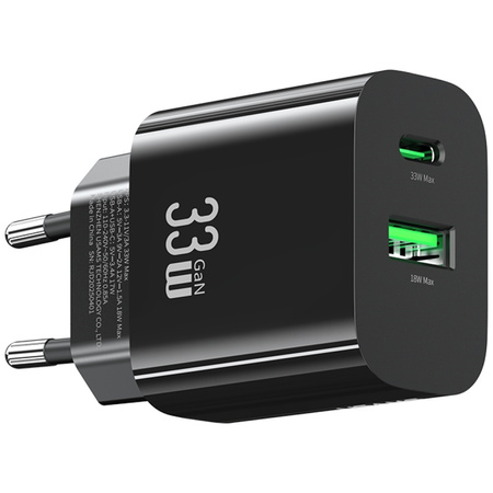 USAMS ŁADOWARKA SIECIOWA CC317 T65 33W DO TELEFONÓW USB-C USB-A FAST