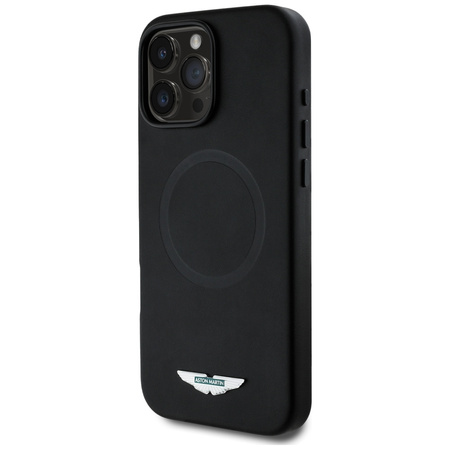 Etui Aston Martin HC FW Logo do iPhone   16 Pro MagSafe czarny