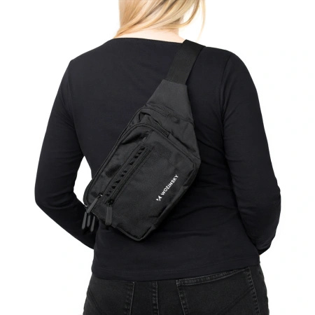 Saszetka biodrowa Wozinsky WSB-W1 na ramię unisex regulowany pasek wodoodporna - czarna
