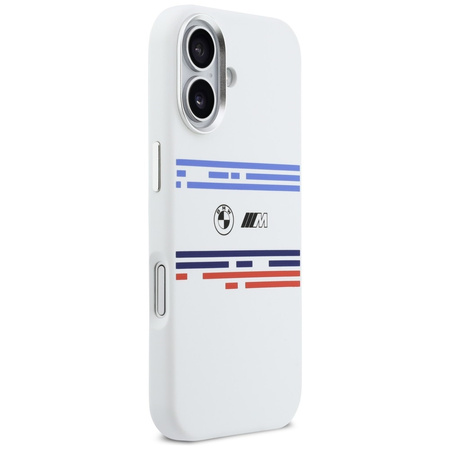 Etui BMW M Silicon Horizontal Line       MagSafe do iPhone 17 biały