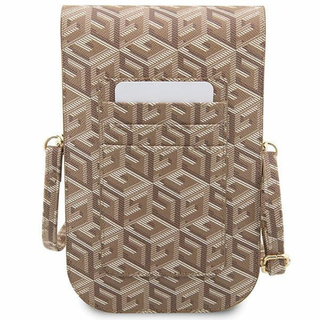 Torebka Etui Guess GCube Stripe GUWBHGCFSEW - brązowa