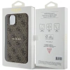 Etui Guess 4G Collection Leather Metal Logo MagSafe na iPhone 15 / 14 / 13 - brązowe
