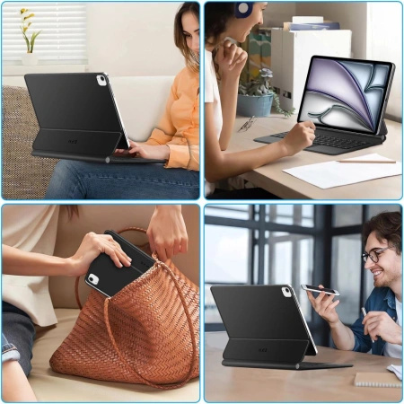 Etui Tech-Protect Smartcase Magnetic z klawiaturą na iPad Pro 12.9” 2020 / 2021 / 2022 / iPad Air 13” 2024 / 2025 - czarne