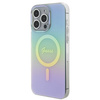 Etui Guess IML Iridescent MagSafe na iPhone 15 Pro - turkusowe