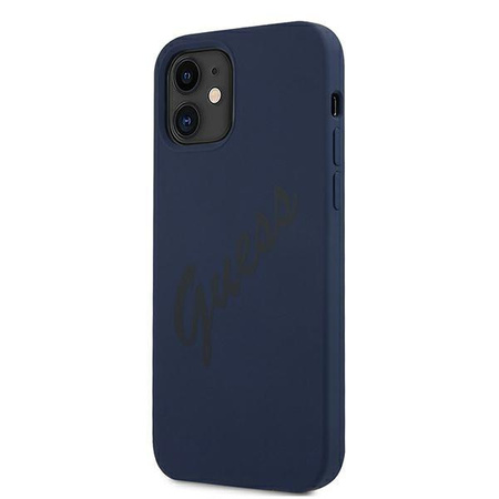 Guess GUHCP12SLSVSBL iPhone 12 mini 5,4" niebieski/blue hardcase Script Vintage