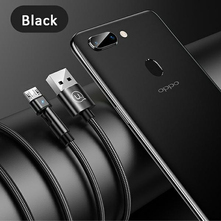 USAMS KABEL MICRO USB 2A DO ANDROID 1M OBROTOWY PLECIONY SZYBKIE ŁADOWANIE