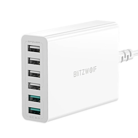 BLITZWOLF ŁADOWARKA 6X USB BW-S15 DO TELEFONÓW QC 3.0 60W SZYBKIE ŁADOWANIE