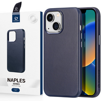 Dux Ducis Naples etui iPhone 14 Plus magnetyczny skórzany pokrowiec MagSafe niebieskie