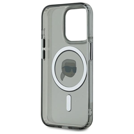 KARL LAGERFELD CASE HARDCASE DO IPHONE 15 PRO DO MAGSAFE Z METALOWYM LOGO