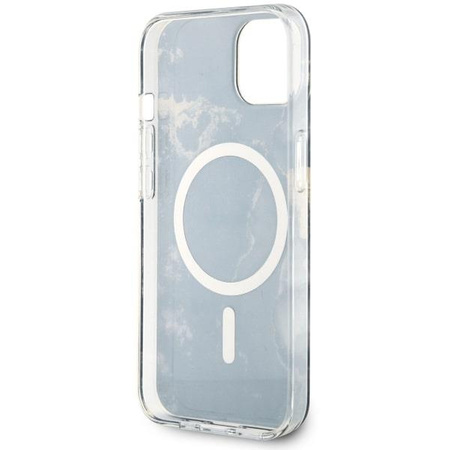Etui Guess GUHMP14SHTMRSK na iPhone 14 - czarne Golden Marble MagSafe