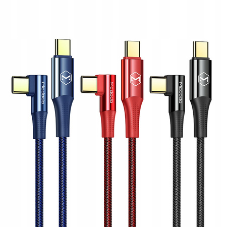 Cable for phone, computer, Mcdodo Angular USB-C PD 2.0 QC 4.0 5A 100W 2M blue