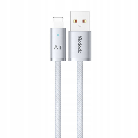 MCDODO KABEL USB-A LIGHTNING SZYBKIE ŁADOWANIE DO TELEFONU LED BIAŁY 2M