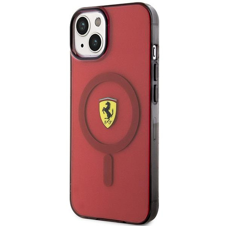 Etui Ferrari FEHMP14SURKR na iPhone 14 - czerwone Translucent Magsafe