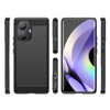 Carbon Case etui do Realme 10 Pro+ elastyczny silikonowy karbonowy pokrowiec czarne