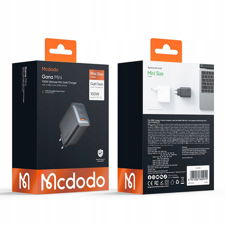 MCDODO ŁADOWARKA SIECIOWA ZASILACZ KOSTKA 3X USB-C PD USB 100W CZARNA