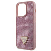 Etui Guess GUHCP14LHDGTPP na iPhone 14 Pro - różowe Rhinestone Triangle