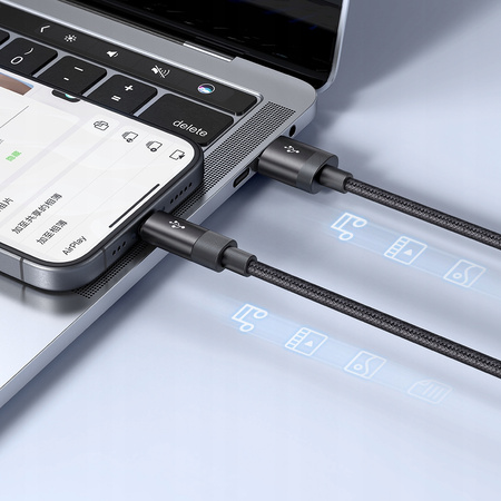 MCDODO KABEL USB 3W1 SZYBKIE ŁADOWANIE USB-C LIGHTNING MICRO USB QC 1M LED