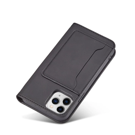 HURTEL ETUI PORTFEL POKROWIEC DO IPHONE 12 MAGNET CARD Z UCHWYTEM NA KARTY
