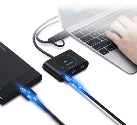 UGREEN ROZDZIELACZ HUB USB 3 2 GEN 1 4X USB DO LAPTOP PC MACBOOK CZARNY