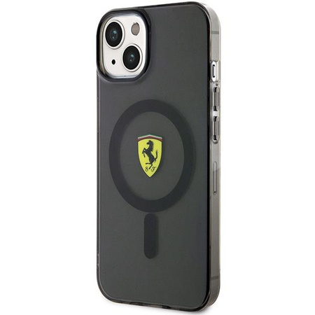 Etui Ferrari FEHMP14MURKK na iPhone 14 Plus - czarne Translucent Magsafe