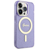 Etui Guess GUHMP14XHCMCGU na iPhone 14 Pro Max 6.7" purpurowy/purple hardcase Glitter Gold MagSafe